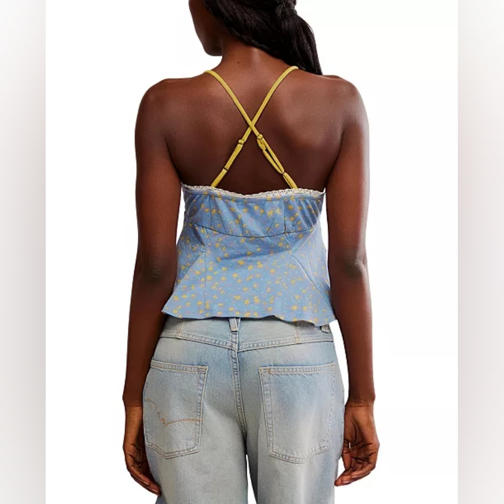 NWT Free People Allure Blue Top - M - Picture 4 of 4